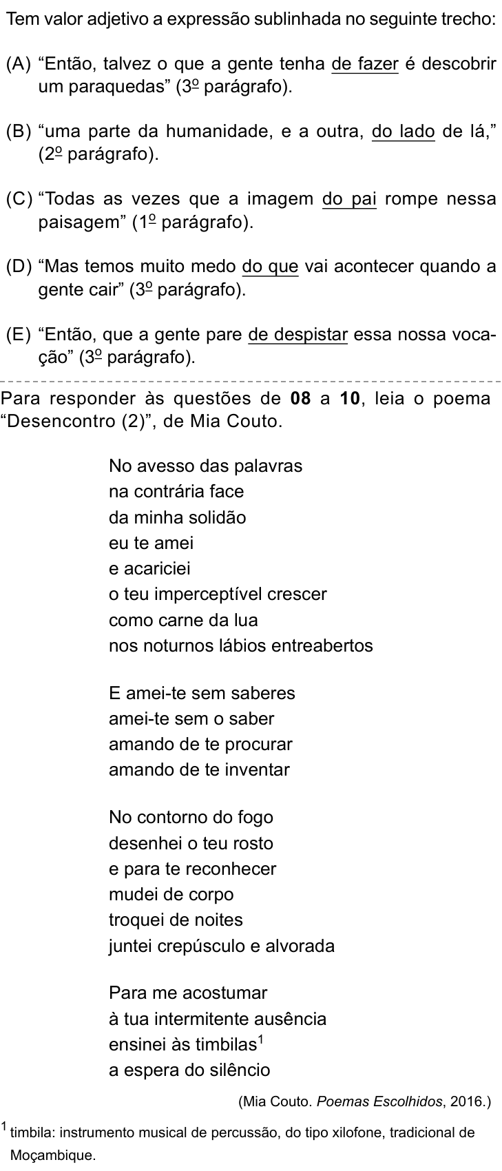 Questão 7 no caderno Prova I do Einstein 2026