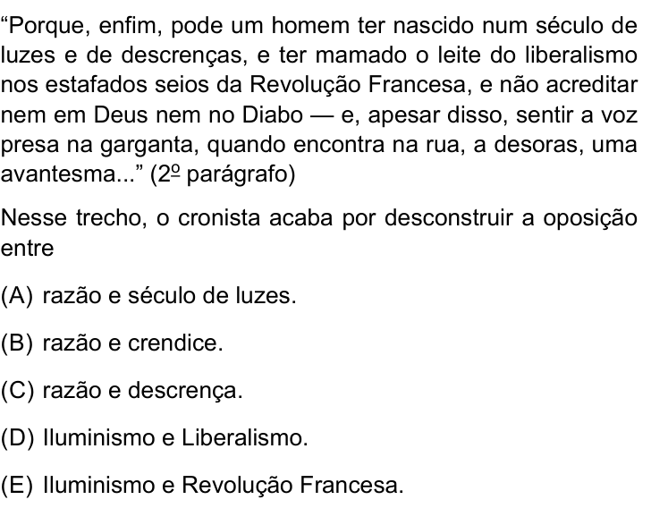 Questão 3 no caderno Conhecimentos Gerais da UNESP 2022