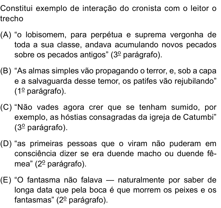 Questão 4 no caderno Conhecimentos Gerais da UNESP 2022