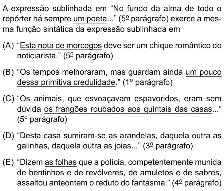 Questão 7 no caderno Conhecimentos Gerais da UNESP 2022