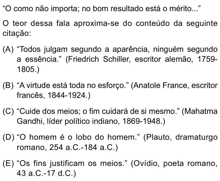 Questão 11 no caderno Conhecimentos Gerais da UNESP 2022