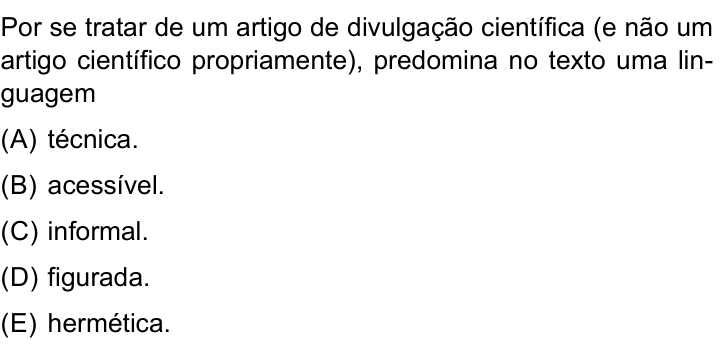 Questão 14 no caderno Conhecimentos Gerais da UNESP 2022