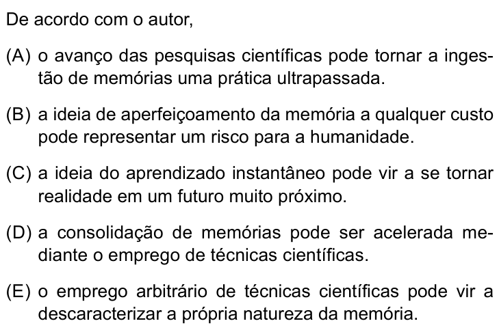 Questão 15 no caderno Conhecimentos Gerais da UNESP 2022