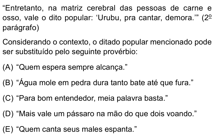 Questão 16 no caderno Conhecimentos Gerais da UNESP 2022