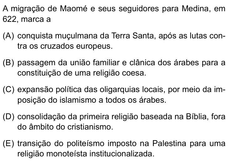 Questão 32 no caderno Conhecimentos Gerais da UNESP 2022