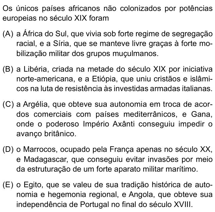Questão 38 no caderno Conhecimentos Gerais da UNESP 2022