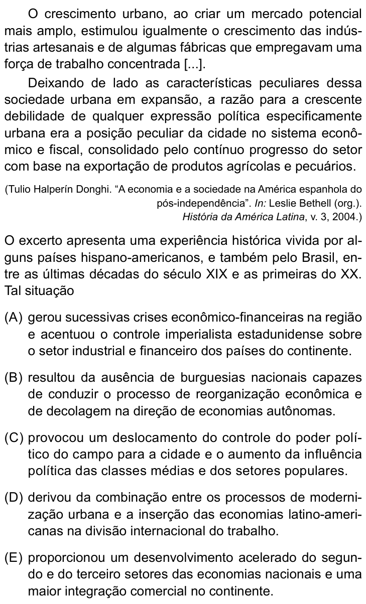 Questão 39 no caderno Conhecimentos Gerais da UNESP 2022