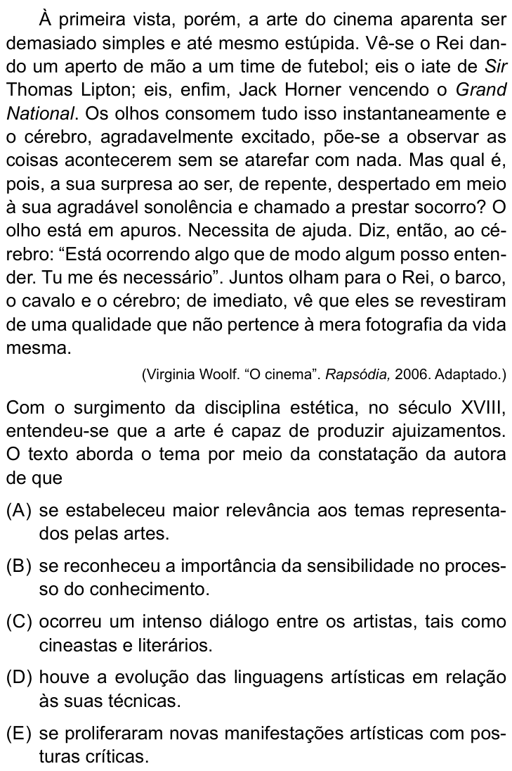 Questão 60 no caderno Conhecimentos Gerais da UNESP 2022