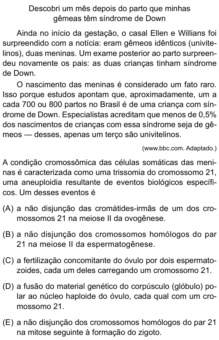 Questão 64 no caderno Conhecimentos Gerais da UNESP 2022