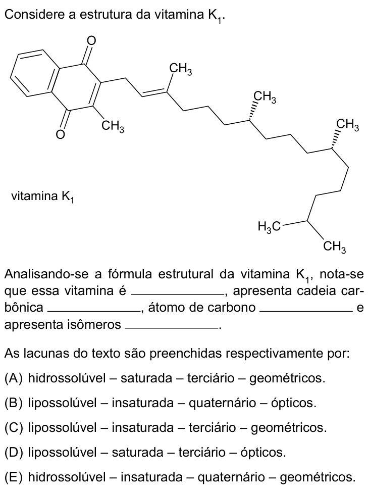 Questão 74 no caderno Conhecimentos Gerais da UNESP 2022