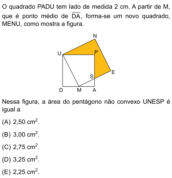 Questão 87 no caderno Conhecimentos Gerais da UNESP 2022