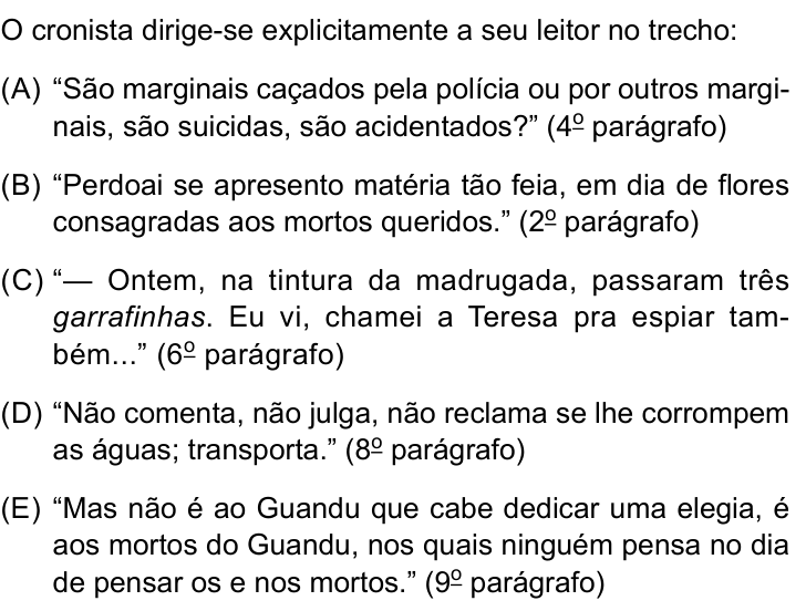 Questão 10 no caderno Conhecimentos Específicos da UNESP 2022