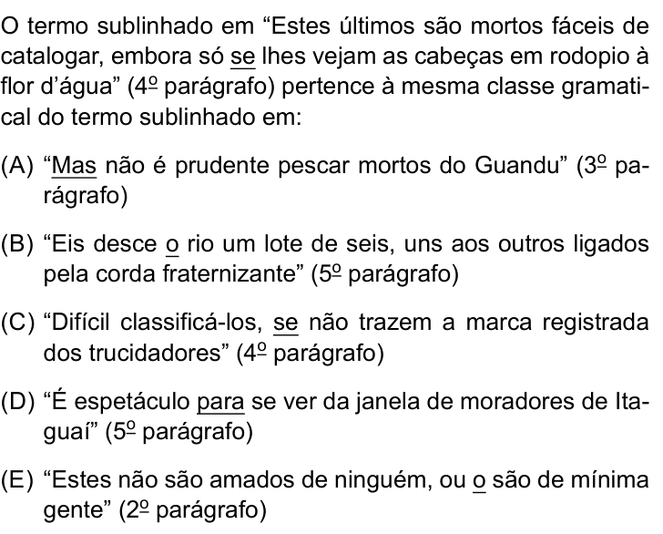 Questão 11 no caderno Conhecimentos Específicos da UNESP 2022