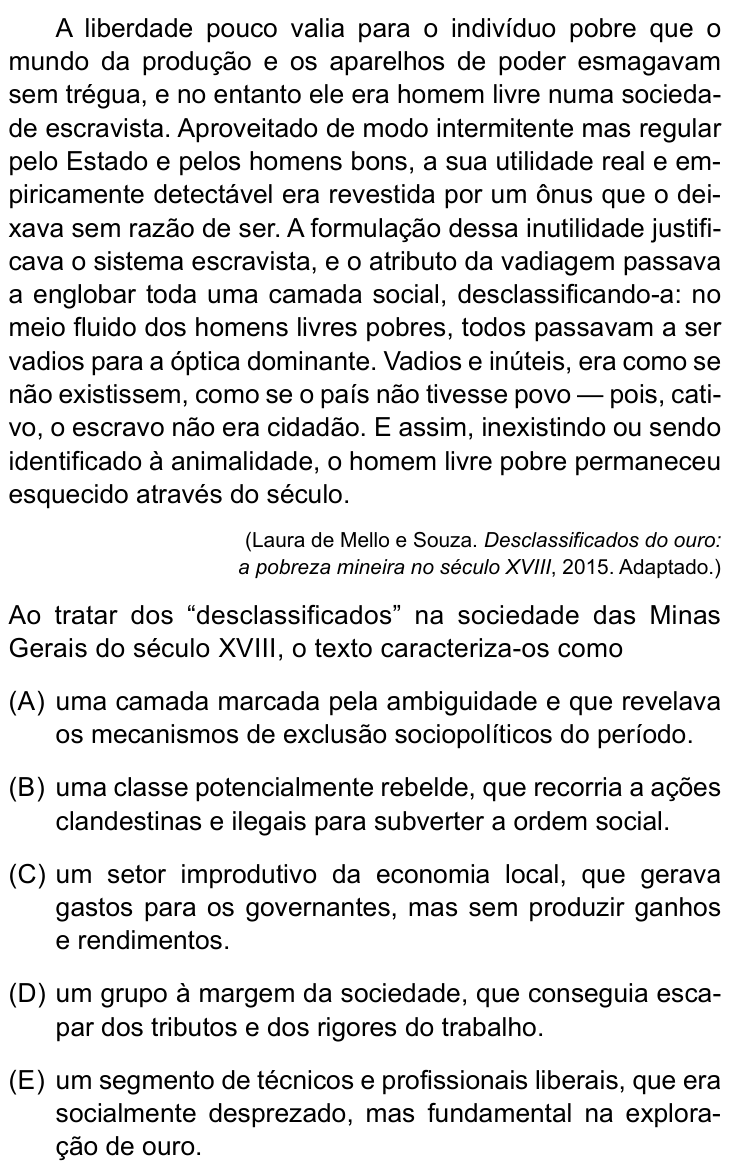 Questão 22 no caderno Conhecimentos Específicos da UNESP 2022