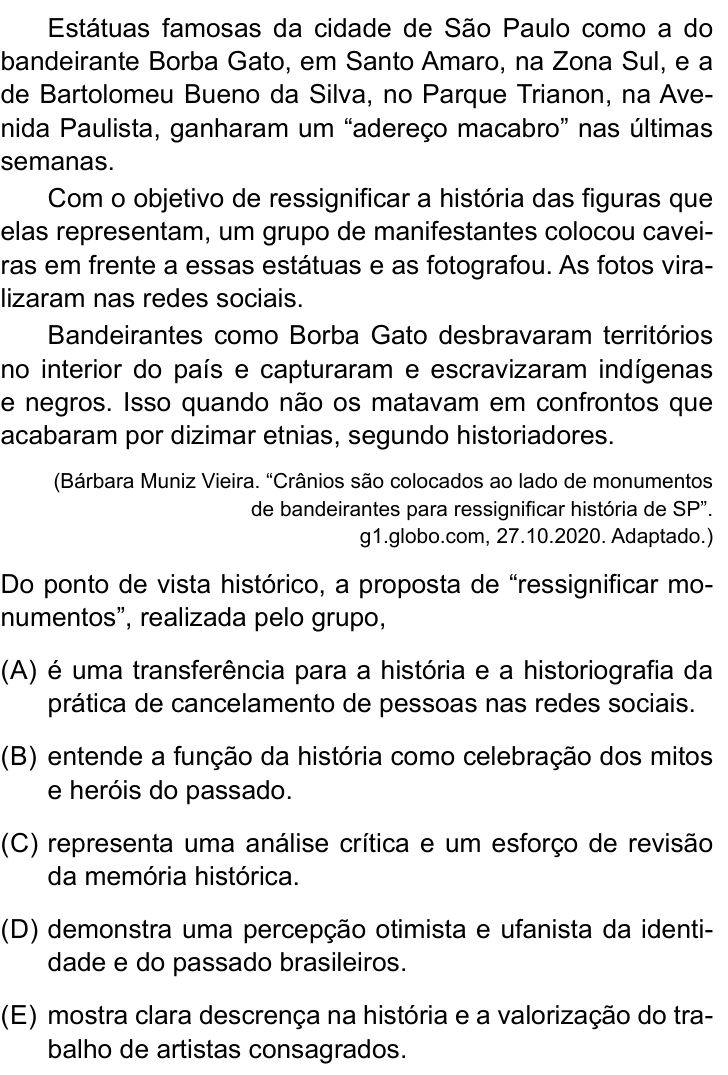 Questão 23 no caderno Conhecimentos Específicos da UNESP 2022