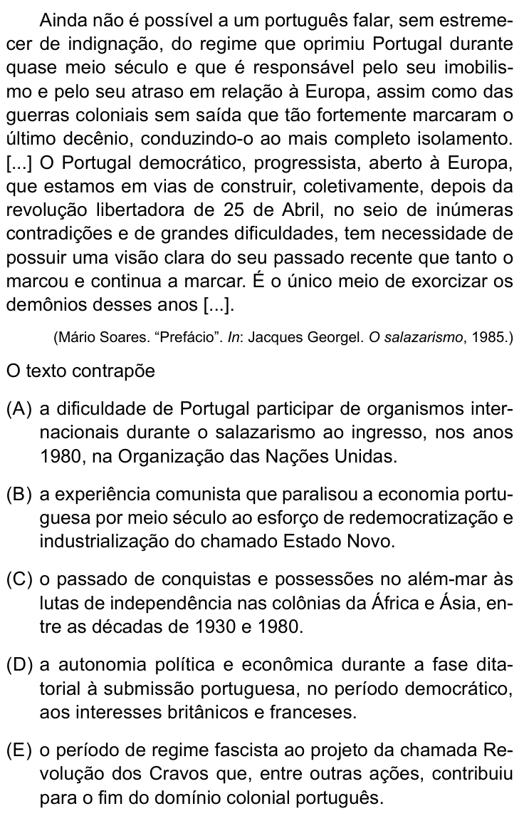 Questão 27 no caderno Conhecimentos Específicos da UNESP 2022