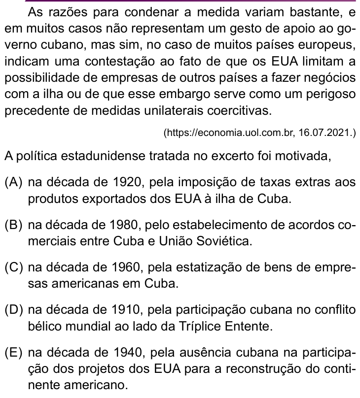 Questão 29 no caderno Conhecimentos Específicos da UNESP 2022