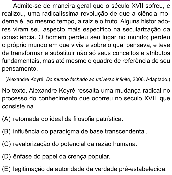Questão 37 no caderno Conhecimentos Específicos da UNESP 2022