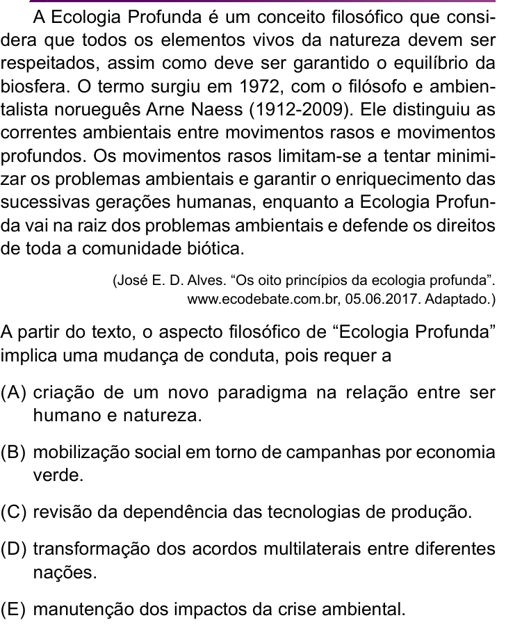 Questão 39 no caderno Conhecimentos Específicos da UNESP 2022