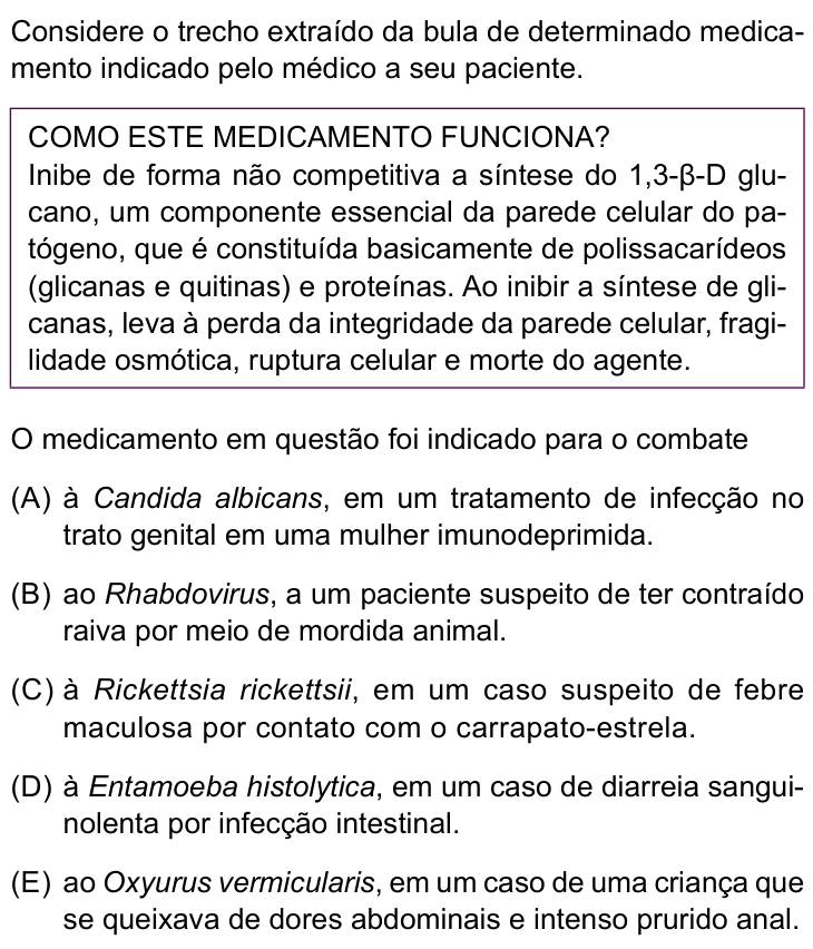 Questão 41 no caderno Conhecimentos Específicos da UNESP 2022