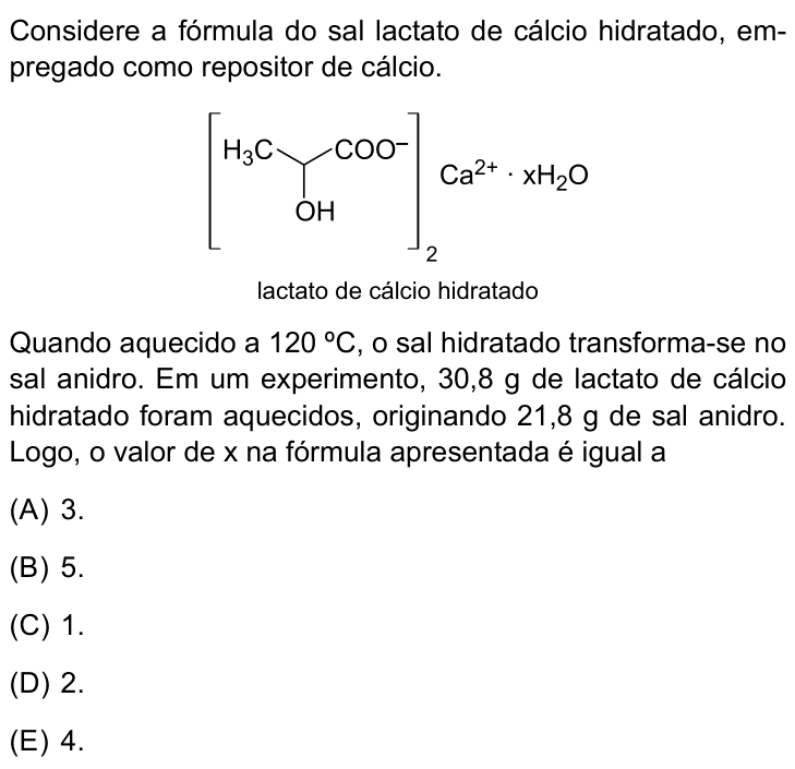 Questão 47 no caderno Conhecimentos Específicos da UNESP 2022