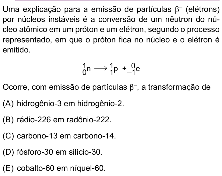 Questão 48 no caderno Conhecimentos Específicos da UNESP 2022