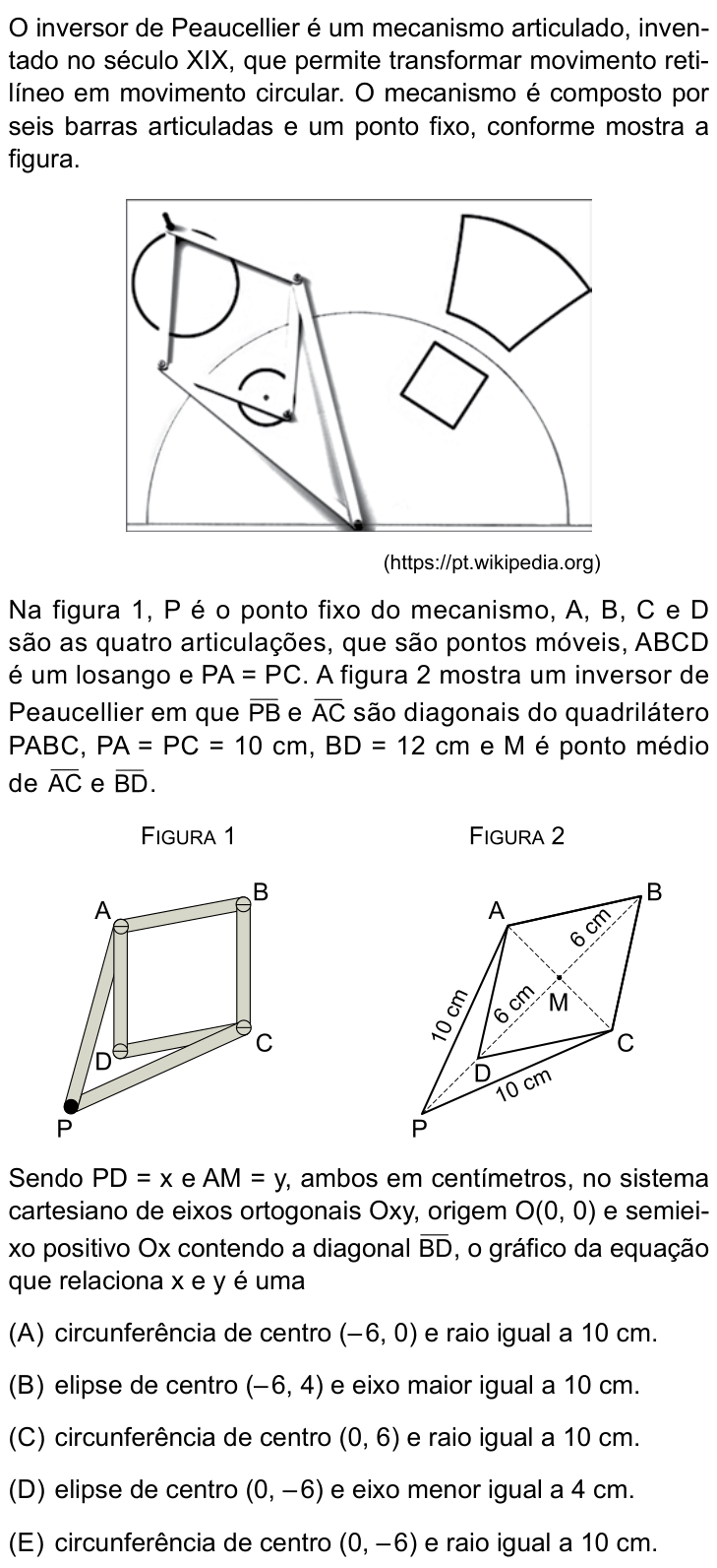 Questão 57 no caderno Conhecimentos Específicos da UNESP 2022