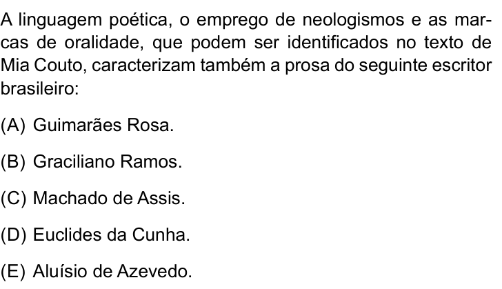Questão 5 no caderno Conhecimentos Gerais da UNESP 2023