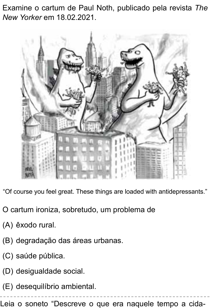 Questão 8 no caderno Conhecimentos Gerais da UNESP 2023