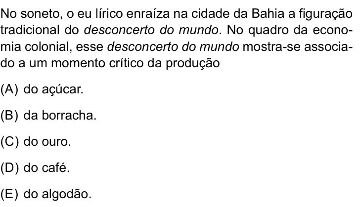 Questão 10 no caderno Conhecimentos Gerais da UNESP 2023