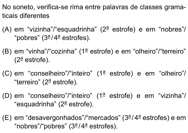 Questão 12 no caderno Conhecimentos Gerais da UNESP 2023