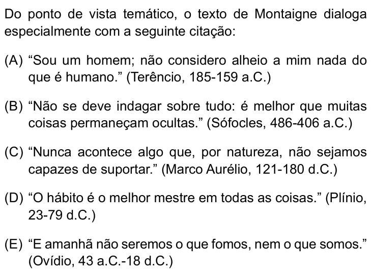 Questão 15 no caderno Conhecimentos Gerais da UNESP 2023