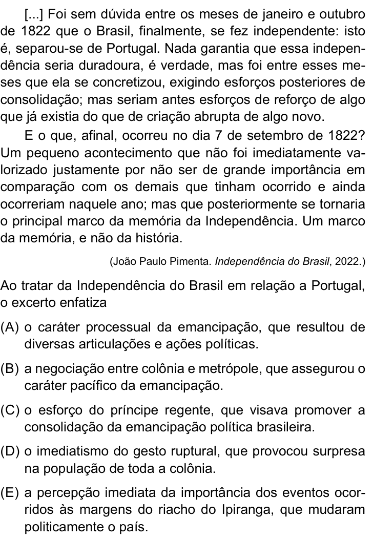 Questão 36 no caderno Conhecimentos Gerais da UNESP 2023