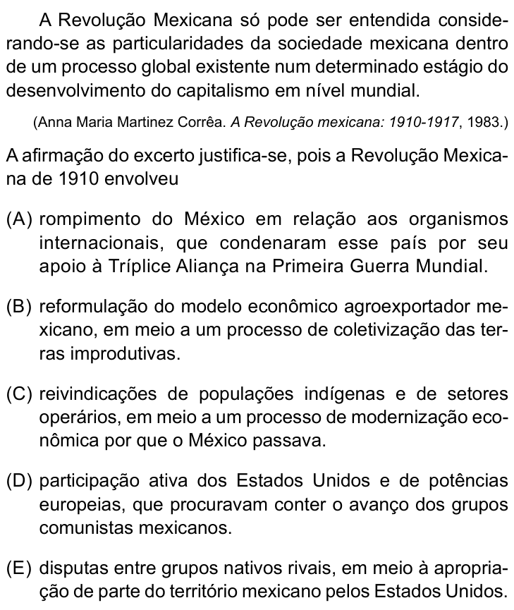 Questão 39 no caderno Conhecimentos Gerais da UNESP 2023