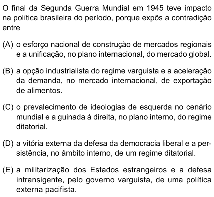 Questão 40 no caderno Conhecimentos Gerais da UNESP 2023