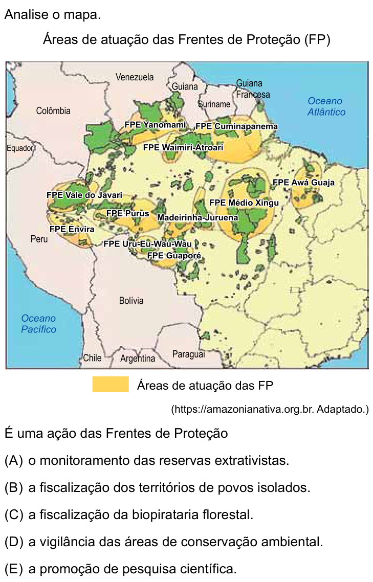 Questão 47 no caderno Conhecimentos Gerais da UNESP 2023
