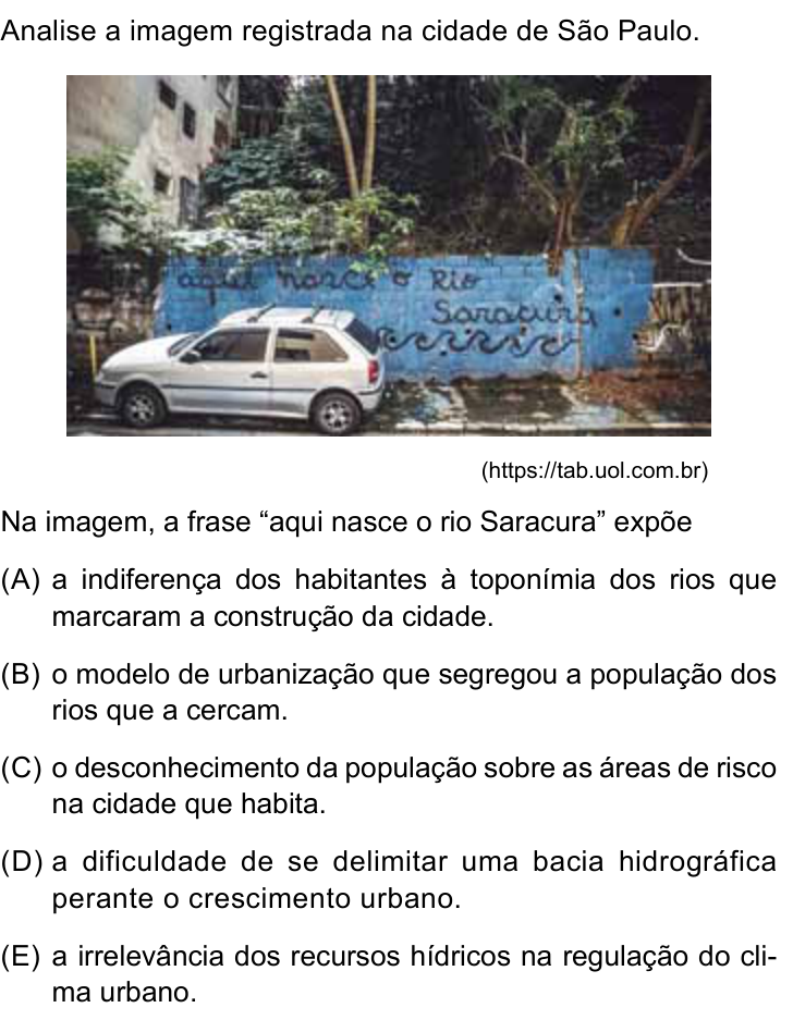 Questão 53 no caderno Conhecimentos Gerais da UNESP 2023