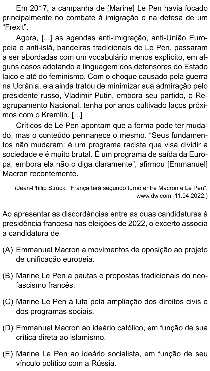 Questão 28 no caderno Conhecimentos Específicos da UNESP 2023