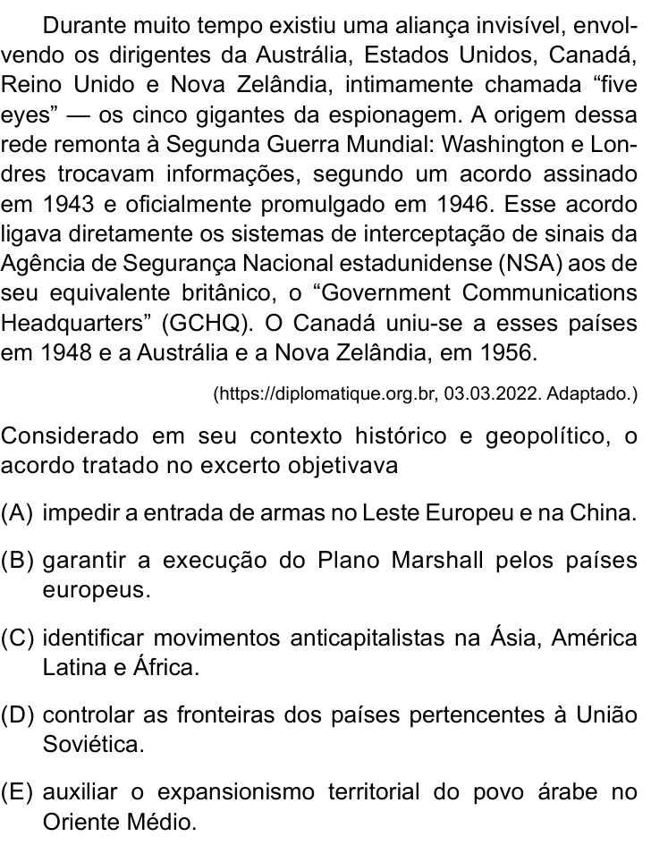 Questão 29 no caderno Conhecimentos Específicos da UNESP 2023