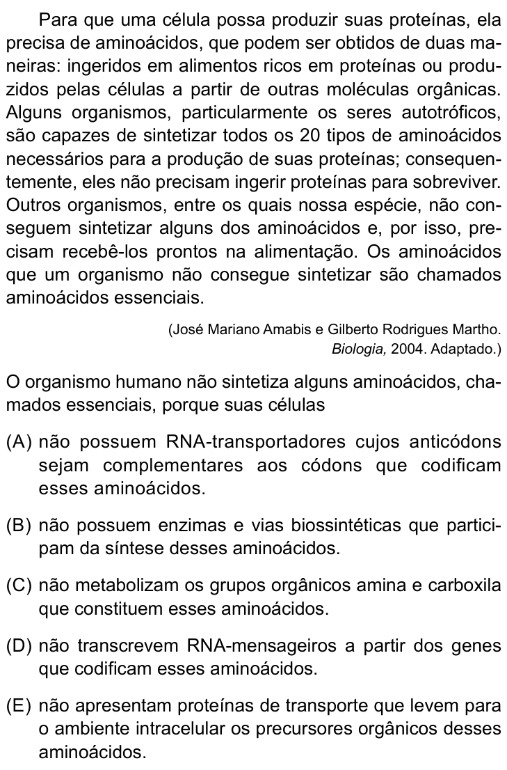 Questão 42 no caderno Conhecimentos Específicos da UNESP 2023