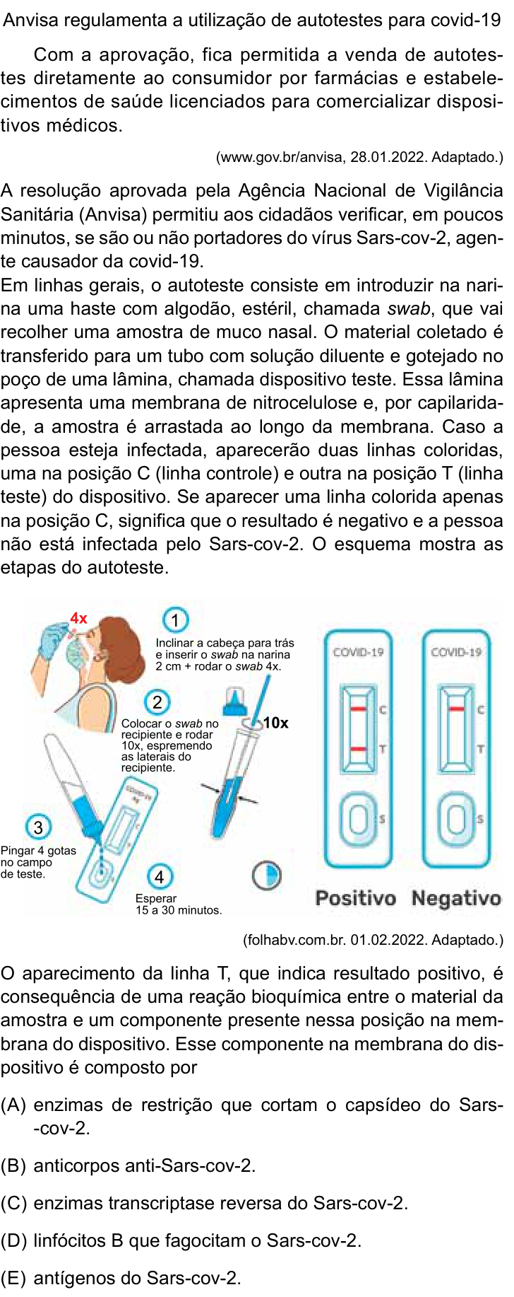 Questão 43 no caderno Conhecimentos Específicos da UNESP 2023