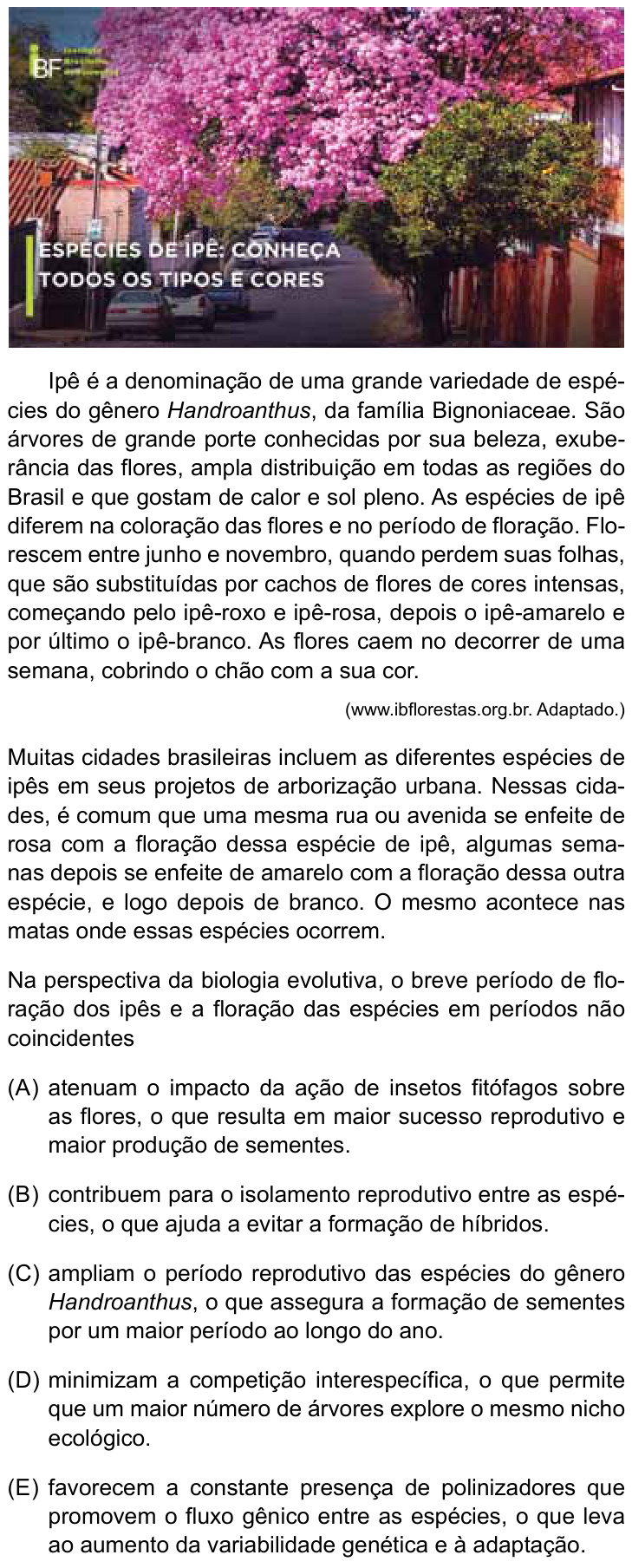 Questão 44 no caderno Conhecimentos Específicos da UNESP 2023