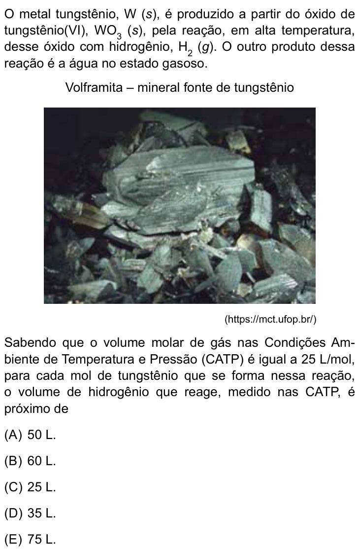 Questão 46 no caderno Conhecimentos Específicos da UNESP 2023