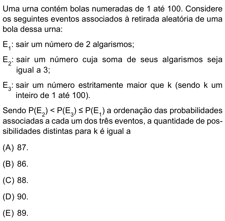 Questão 59 no caderno Conhecimentos Específicos da UNESP 2023