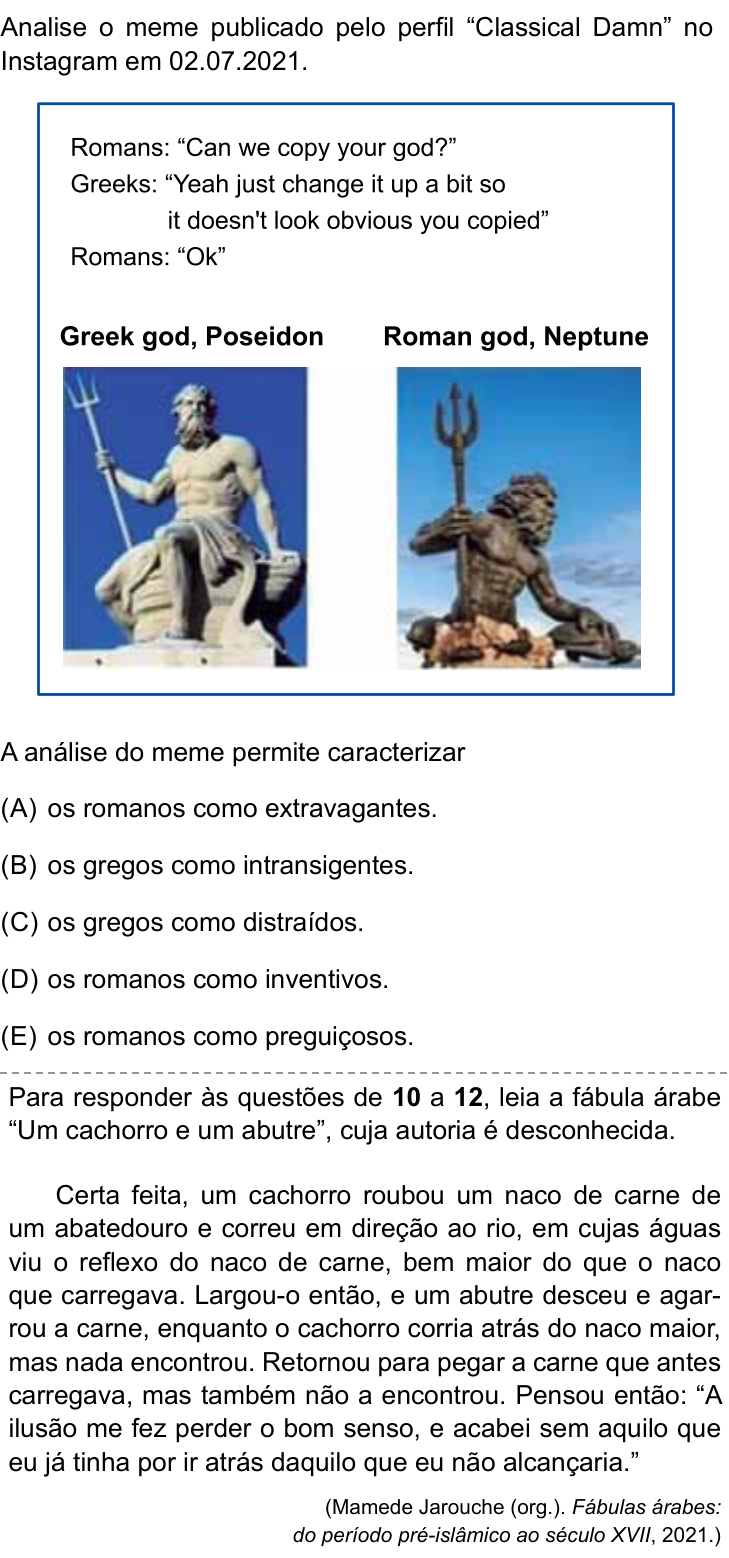 Questão 9 no caderno Conhecimentos Gerais da UNESP 2024