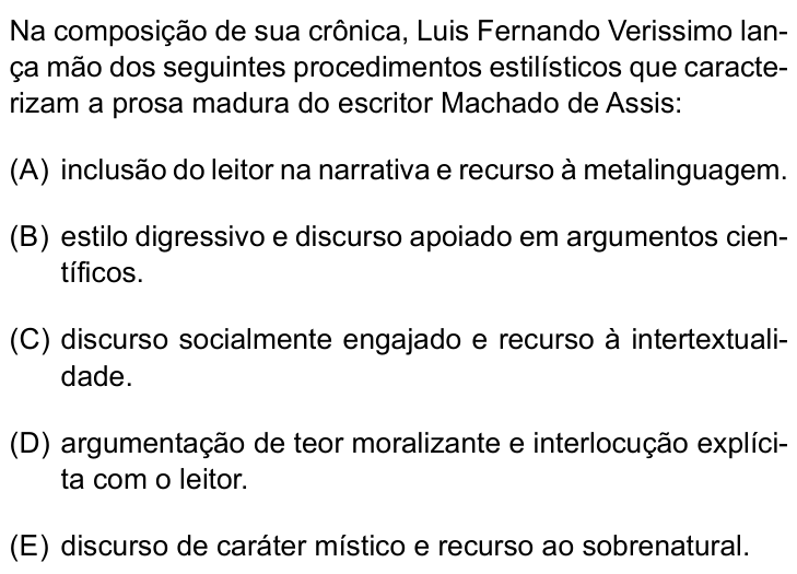 Questão 19 no caderno Conhecimentos Gerais da UNESP 2024
