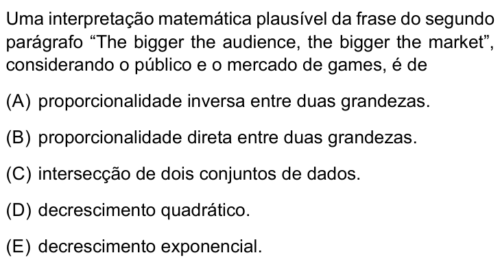 Questão 24 no caderno Conhecimentos Gerais da UNESP 2024