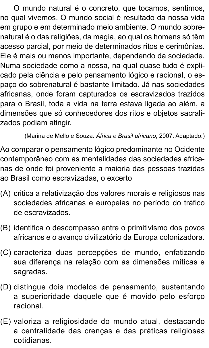 Questão 33 no caderno Conhecimentos Gerais da UNESP 2024