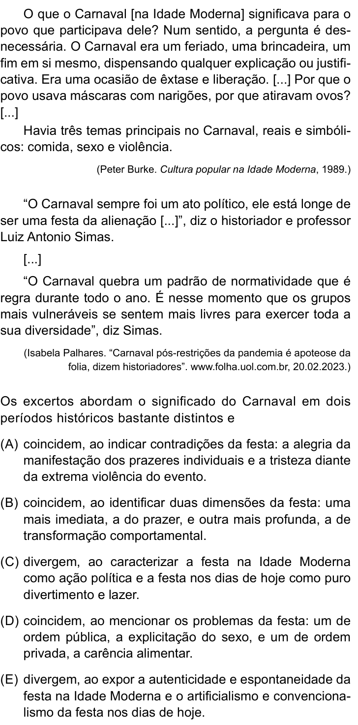 Questão 35 no caderno Conhecimentos Gerais da UNESP 2024