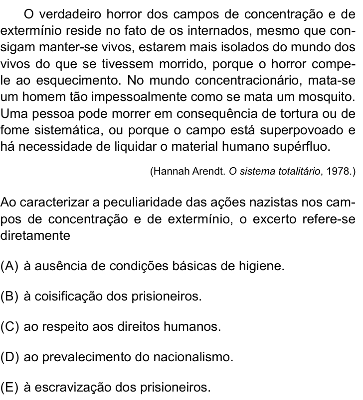 Questão 41 no caderno Conhecimentos Gerais da UNESP 2024